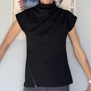 Catherine Malandrino For Design Nation Short Sleeve Top Black Size XS